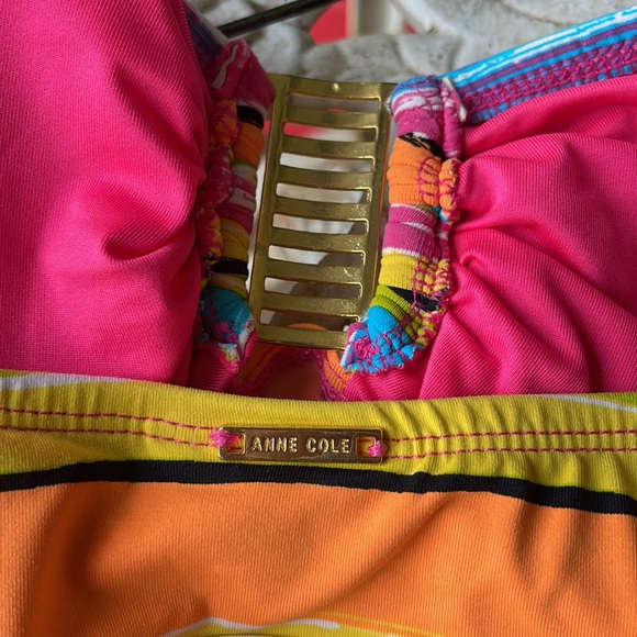 Anne Cole Strapless Tankini Top in Neon Colors SZ L - Picture 9 of 9